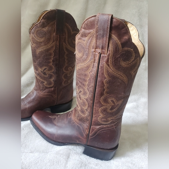 J.B. Dillon Western Cowgiel Boots Sz 9 B Brown - Picture 2 of 8